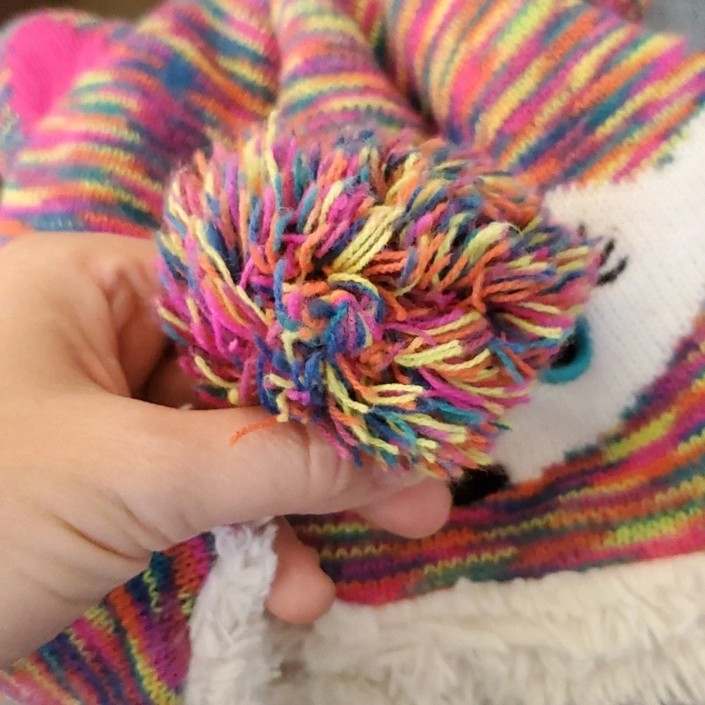 Rainbow Colored Kids Nepalese Fox or Cat Hat‎
